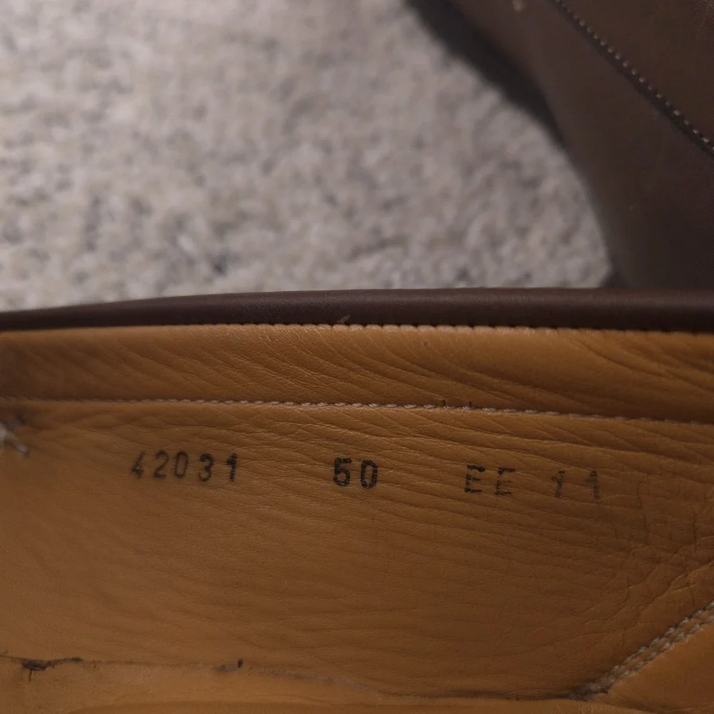 Santoni Loafers Mens Size 11 EE 12US Penny Slip On Brown Leather Made In Italy